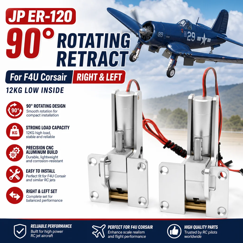 JP ER-120 90° Rotating Retract for F4U Corsair Right Left 12kg Low Inside