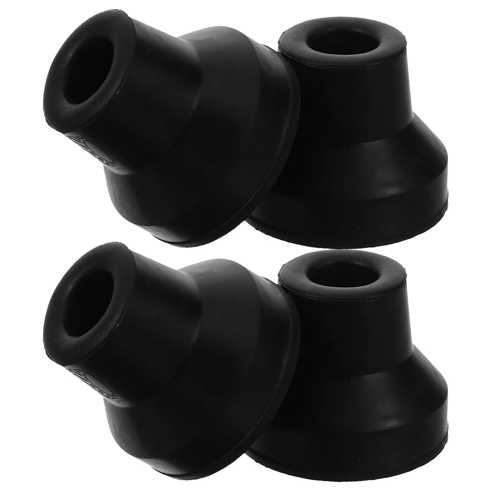 

4 Pcs Cane Tips Replacement Rubber Pads for Crutches Walking Stick Elder Non Slip Durable Trekking Hiking Black Fits Most Poles