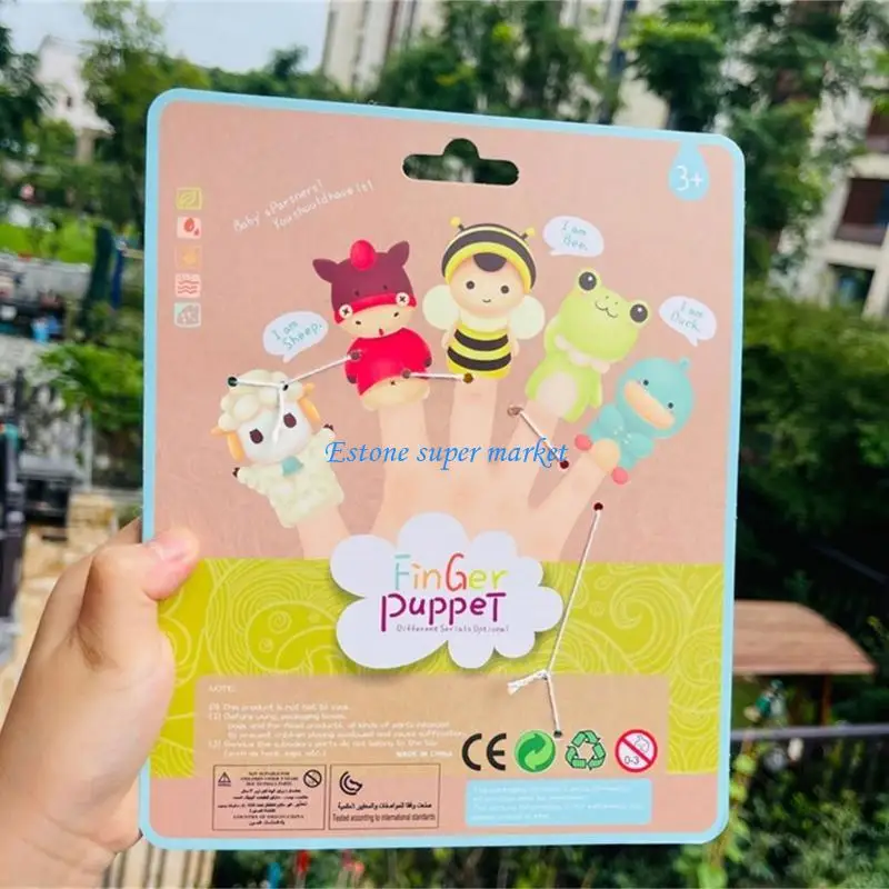 090B PVC Animal Hand Puppets for Children Early Learning Role Play Toy Safe Party Supplies for Toddlers