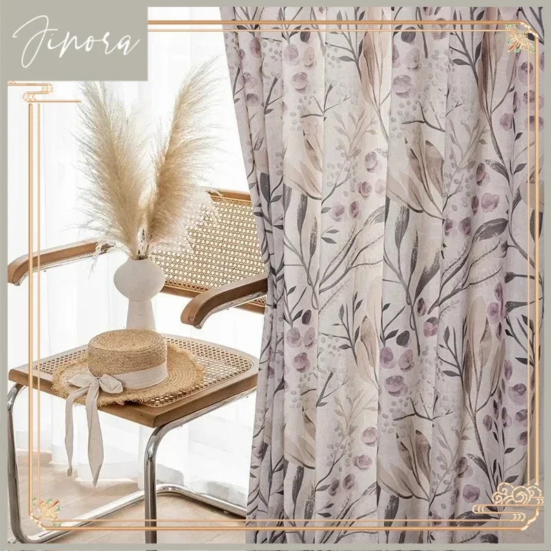 

European Pastoral Style Purple Elegant Gentle Curtains For Living Room Bedroom Dining Vertically Warm Colors Decor Custom Size