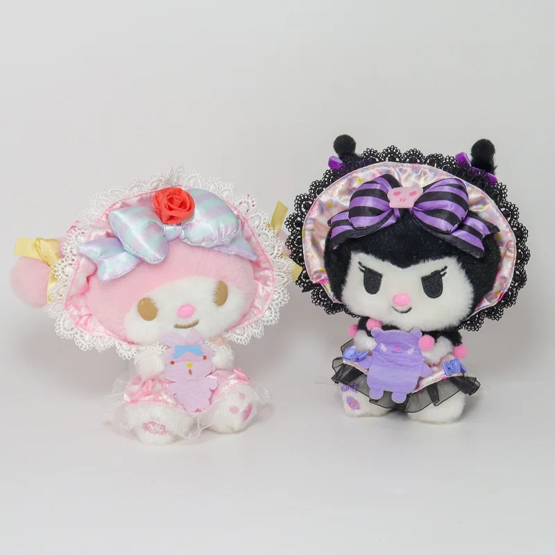 Kawaii Sanrio Lolita Series Cartoon Cute Devil Kuromi Rabbit My Melody Plush Toys Doll Backpack Decorated Accessories Pendant