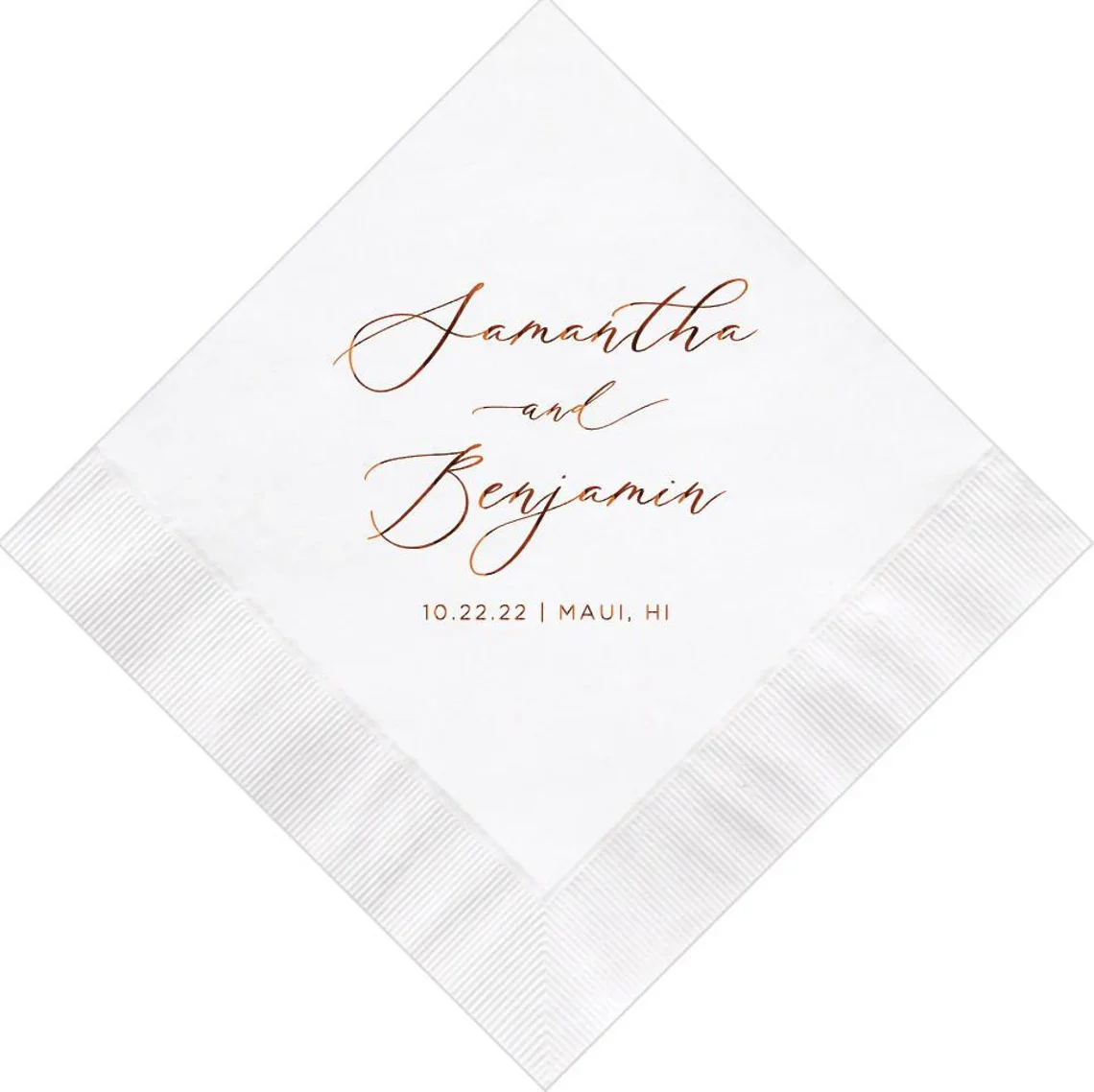 50pcs Personalized Napkins Wedding Napkins Custom Monogram Rehearsal Dinner Beverage Cocktail Luncheon Dinner Guest Towels Avail