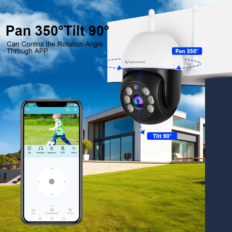 Vstarcam 3MP уличные Wi-Fi камеры AI отслеживание движения IP-камера видеонаблюдения ночного видения полноцветная беспроводная водонепроницаемая