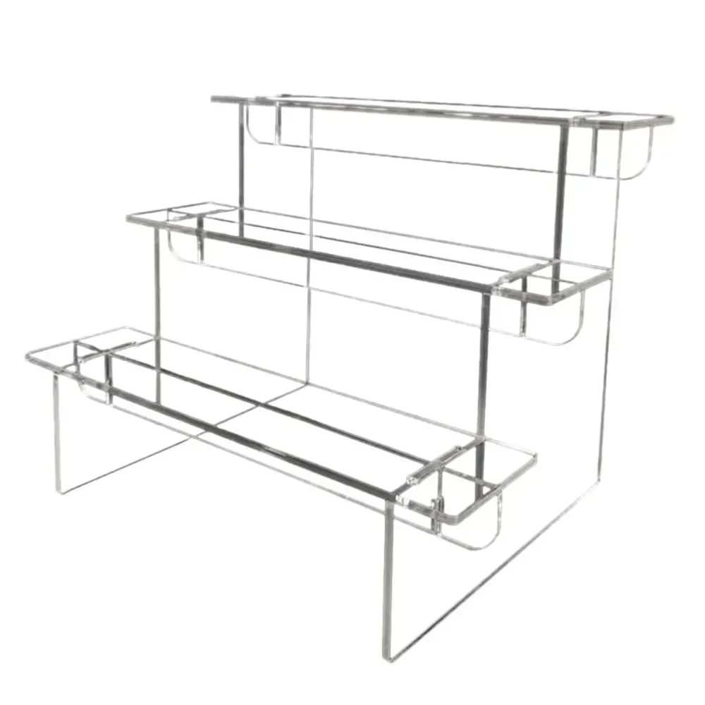 3-5 Tier Acrylic Display Stand Transparent Ladder Display Riser Rack For Cupcake Perfume Jewelry Doll Figures Décor Organizer