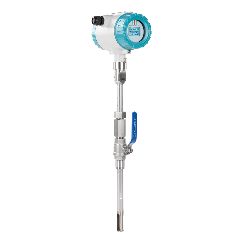 Stainless Steel Digital Thermal Mass Flow Meter Insertion Type LCD Measures Air Biogas Mix Water Liquid Oil High Accuracy OEM