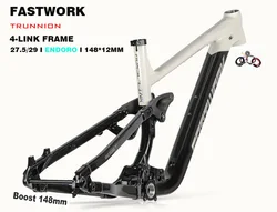 Fastwork-Bicycle Soft Tail Frame,Trunnion MTB, Full Suspension, MTB, DH, XC,AM Cycling, 29/27.5ER Boost, 148mm