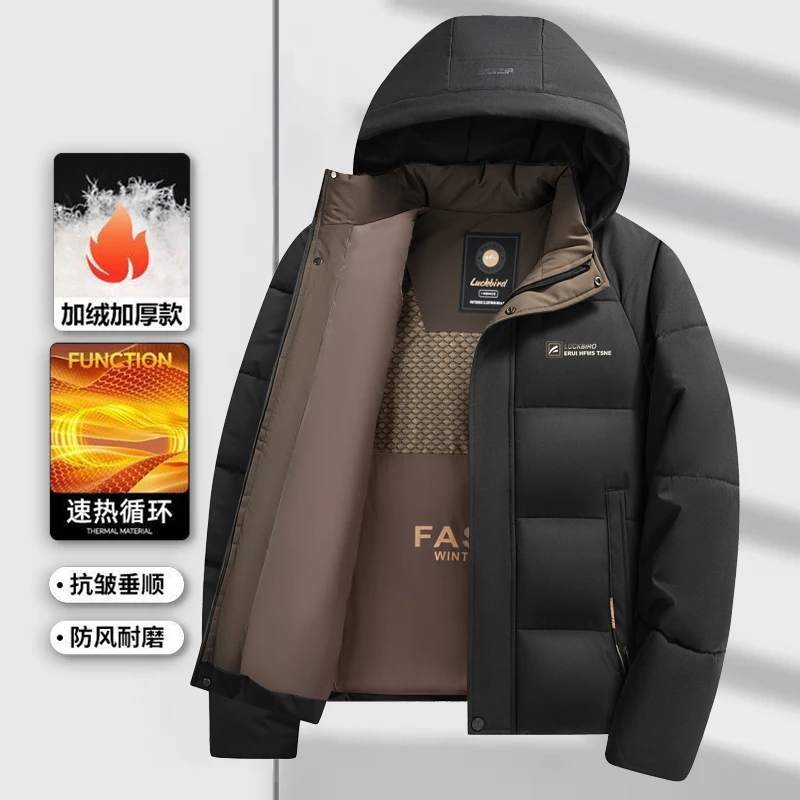 Mantel hangat parka untuk pria, mantel parka Musim Dingin 2024, jaket hangat kasual tebal ukuran XL-5XL untuk pria