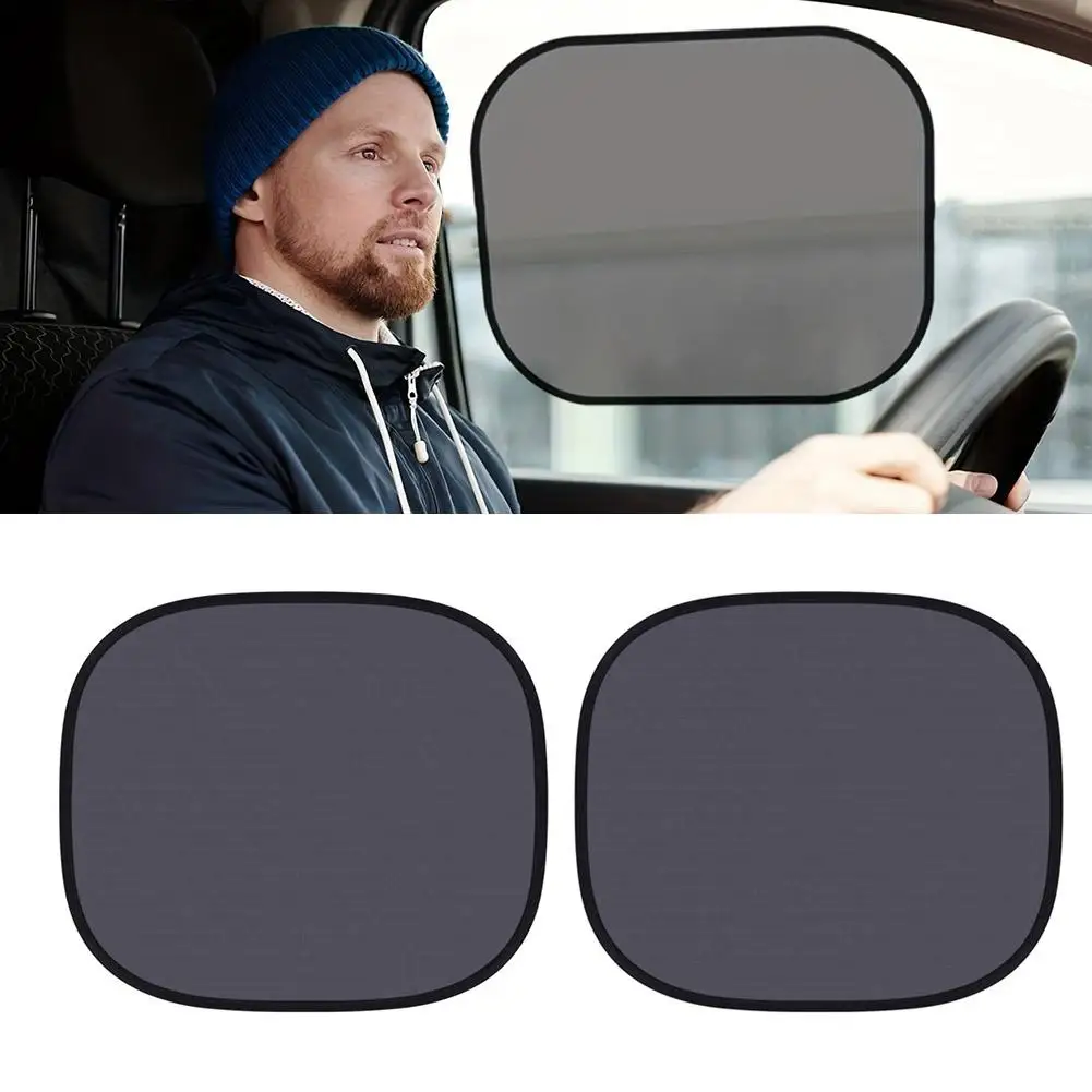 Car Sun Shade UV Protection Folding Auto Rear Window Sunshade Visor Mesh Window Universal 100x50cm Back Cups Suction With Y5T1