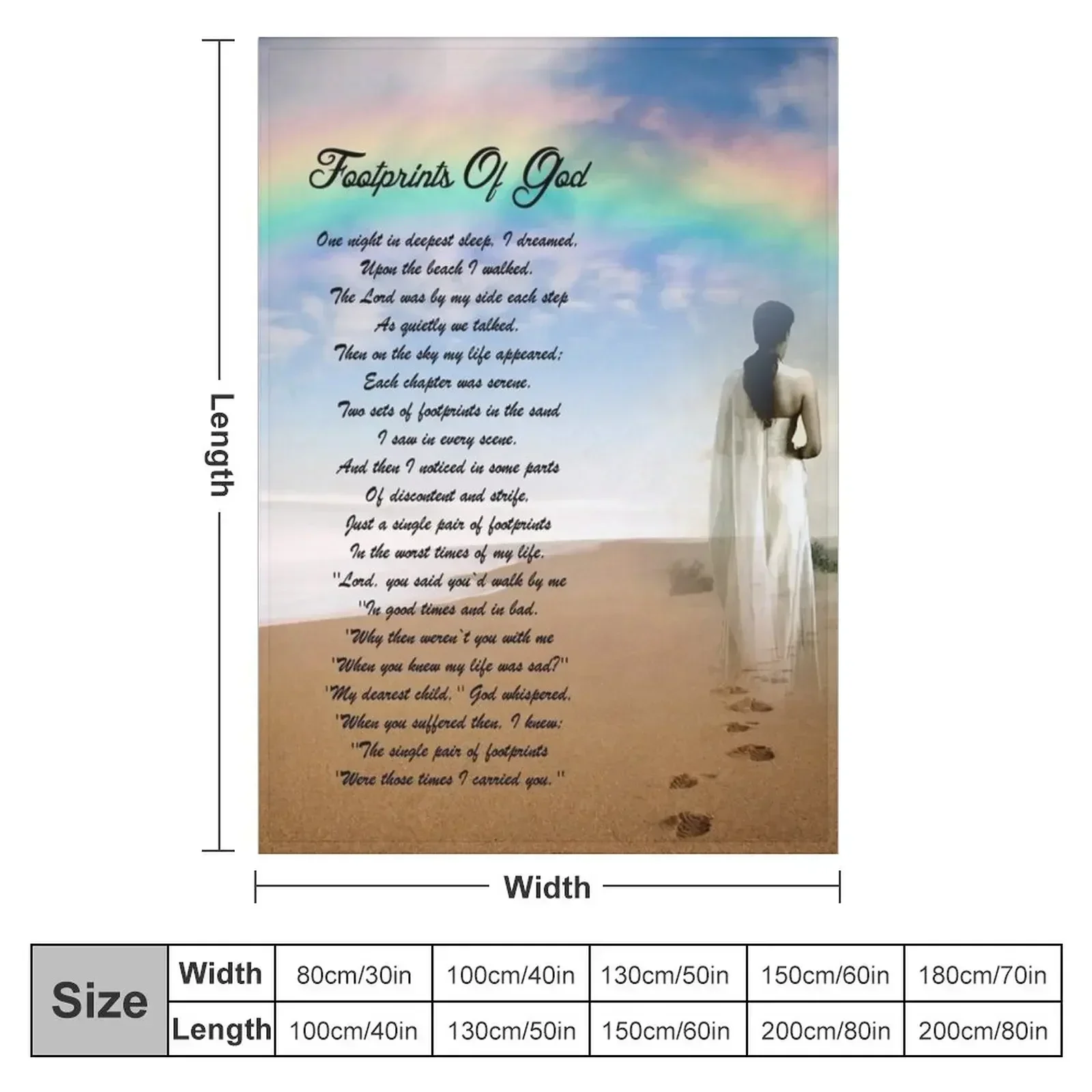 New Footprints of God Beach Scene Throw Blanket Designers Soft Plush Plaid Single Luxury St Blankets