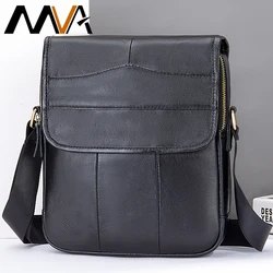 MVA Men's Genuine Leather Bag for Men Vintage Shoulder Bags Male Messenger Bag Man Leather Ipad Flap Mens Bags Small Casual 1121