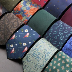 Elegant Men Innovatively Green Wine Red Paisley Floral NeckTie For Dinner Party Business Shirt Suit Collar Decoration Accessory