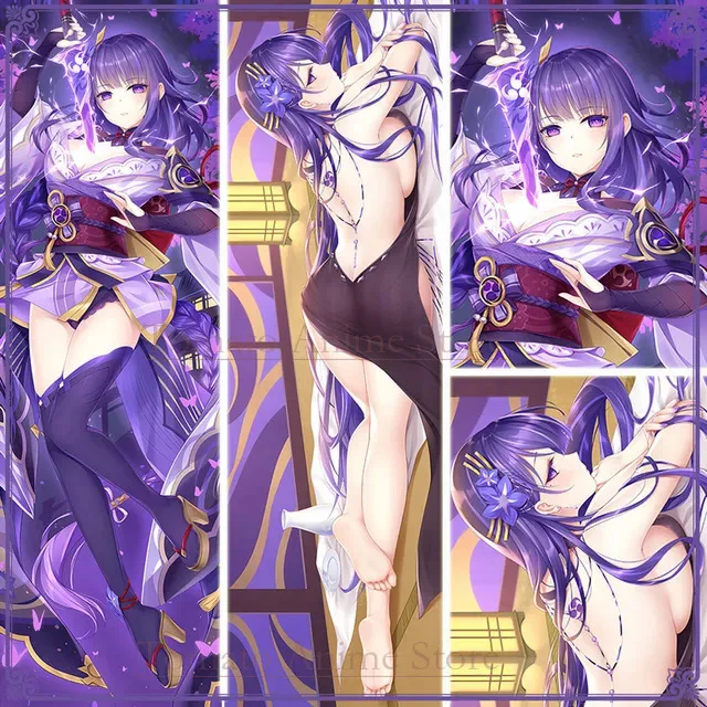 

Genshin Impact Raiden Shogun Dakimakura Anime Body Pillow Case 2 Side Print Cushion Cover 2Way Soft Bedding Pillowcase Waifu