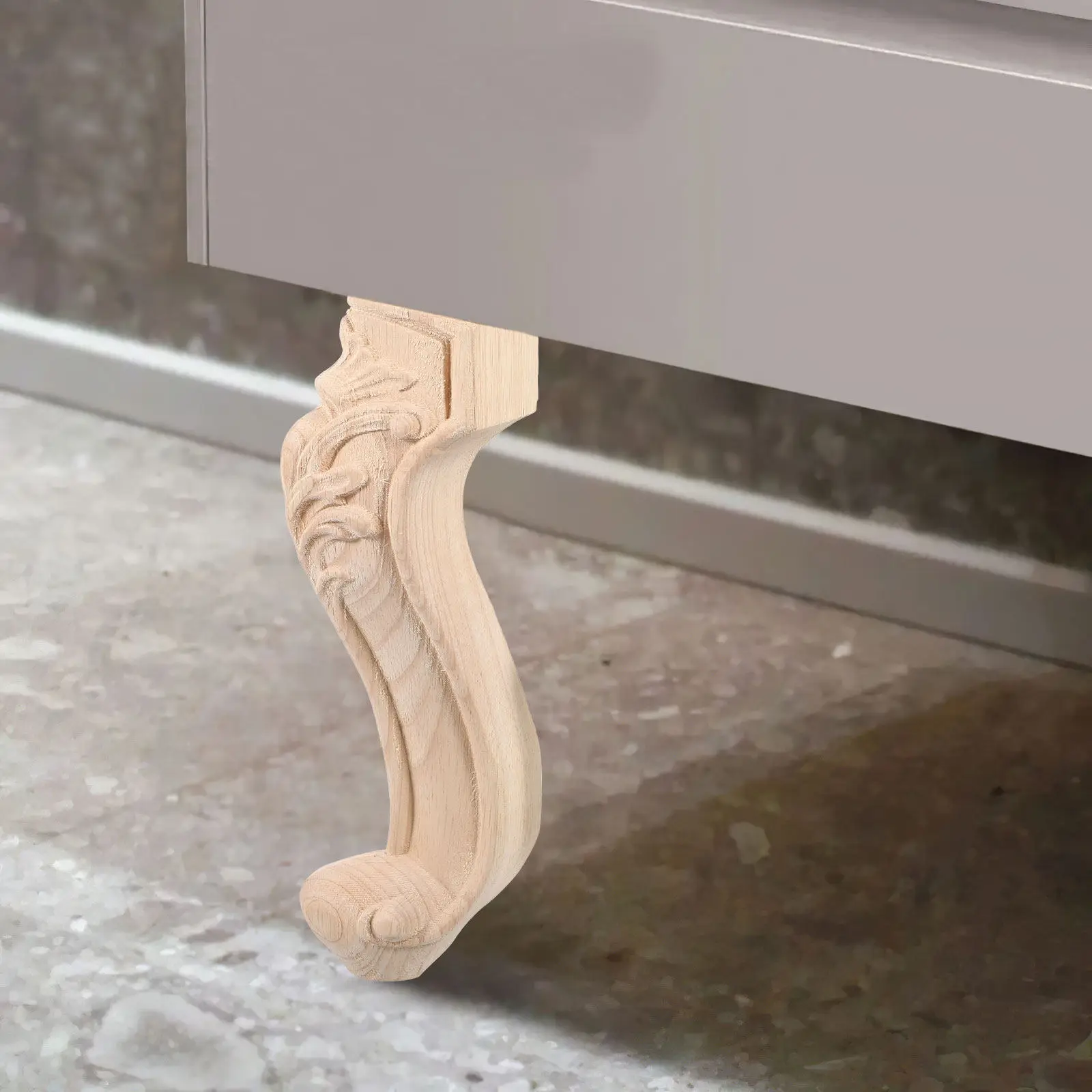 Wooden Furniture Leg European Style Carved Sofa Foot Replacement Table Leg Dresser Feet Wooden Furniture Feet Short Table Legs