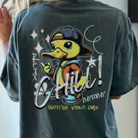 Cartoon Duck Lover T shirt Cool Trendy Graffiti Style Comfort Colors Duckie Animal Chill Streetwear Positive Message Top