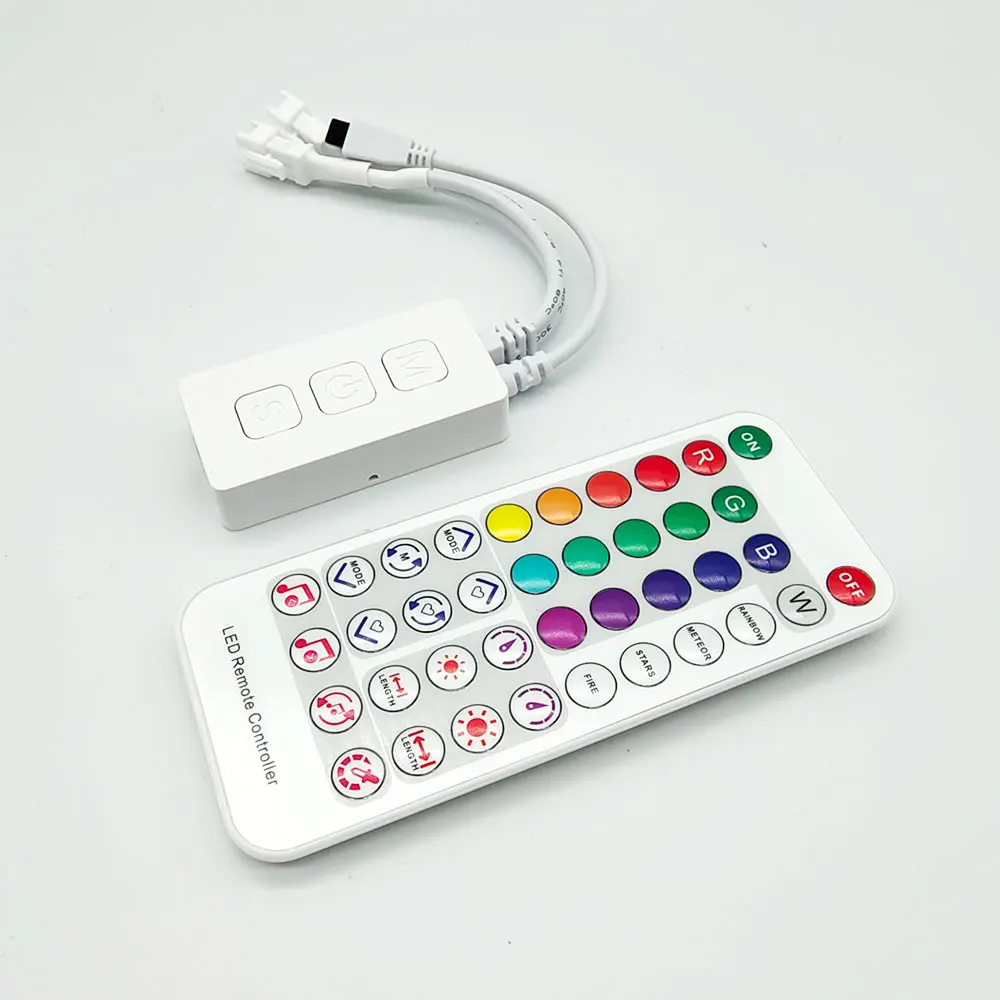 WS2812 WS2811 WS2812B LED Controller SP611E Music Bluetooth App+IR 38Keys Remote Control Built In  Mic 5V-24V