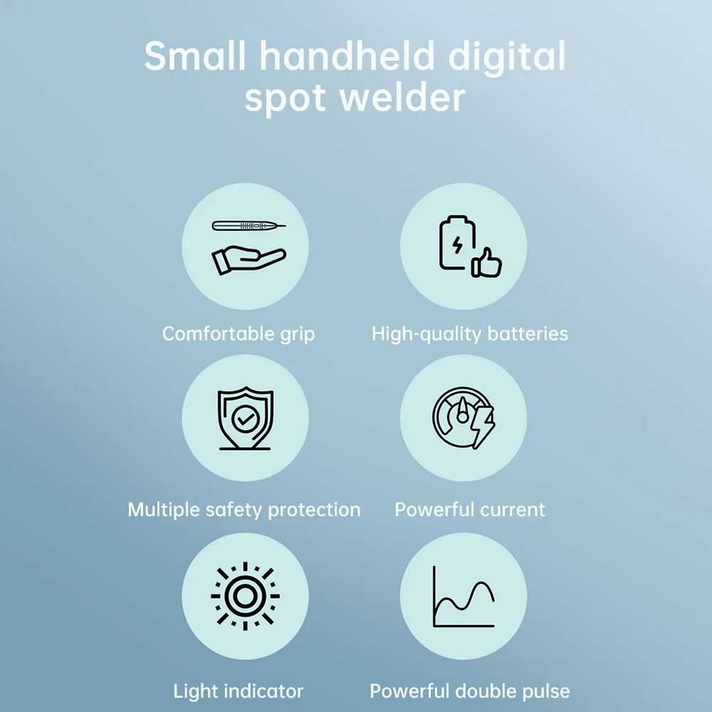 Handheld Mini Spot Welding Machine Built-in 3000mAh Battery Dual Mode Led Over Temperature Protection Household Spot Welder