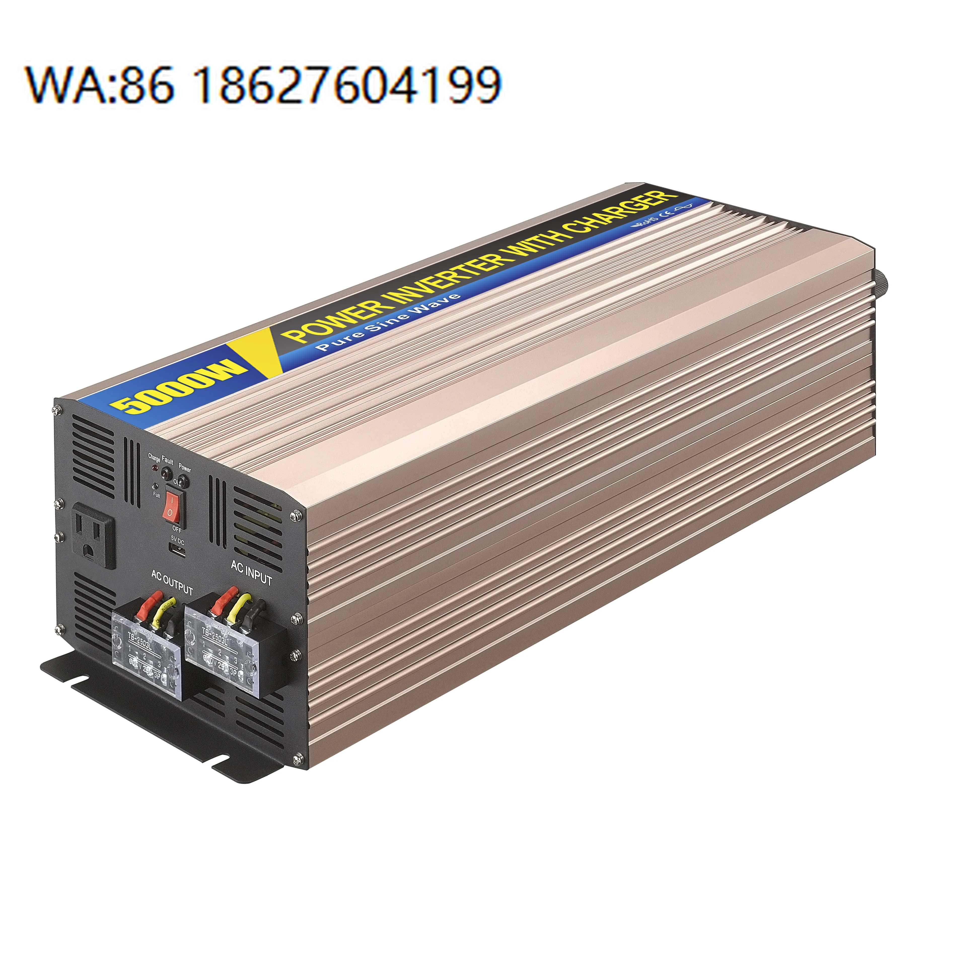 Solar Power Inverter 5000W Pure Sine Wave UPS Function 12V-48V DC 110V/220V AC Home Energy System