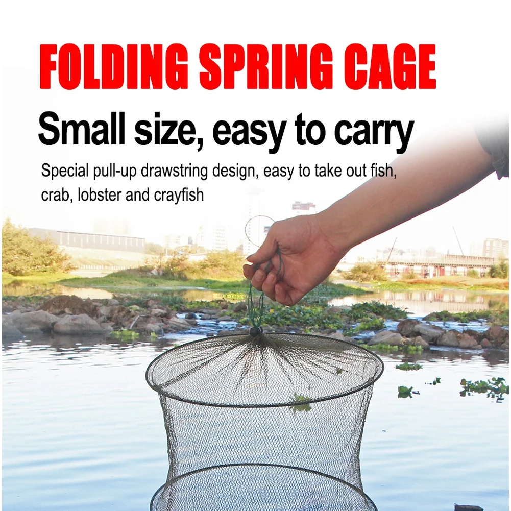 Рыболовная-сеть-нейлоновая-трехслойная-пружинная-складная-ловушка-со-сборками-и-поворотом-на-360°-°-Мягкое-кольцо-для-деталей-рыбной-сети-с-крабами-и-омарами