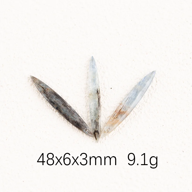 3PCS Blue Kyanite  Fashion Jewelry Earring Beads Charm Gift Accessories Semi-precious Stone Handmade Natural Jewelry 20x12mm5.5g