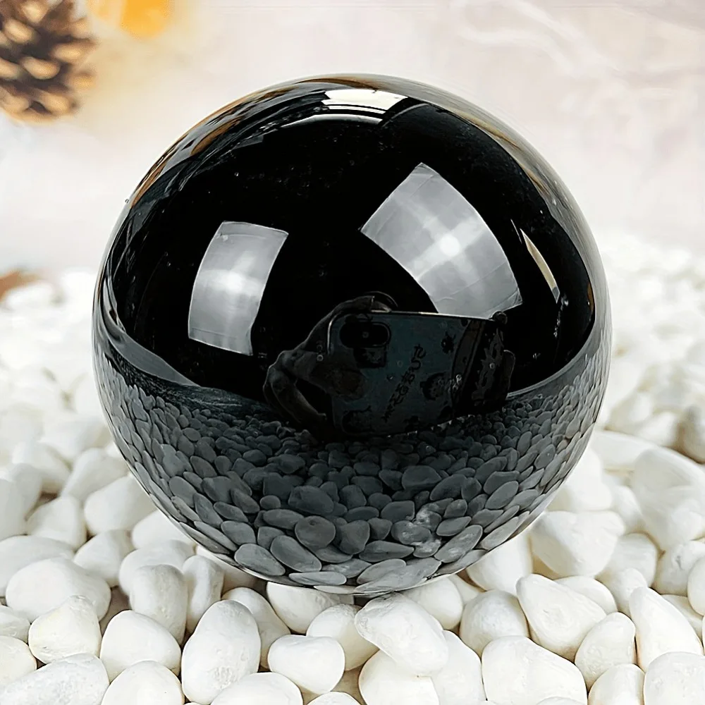 Black Crystal Glass Ball Dia 16/19/22/25/30/40/50/60/70/80mm Black Eyeball Window Decoration Ball Massage Ball Non Porous Bead