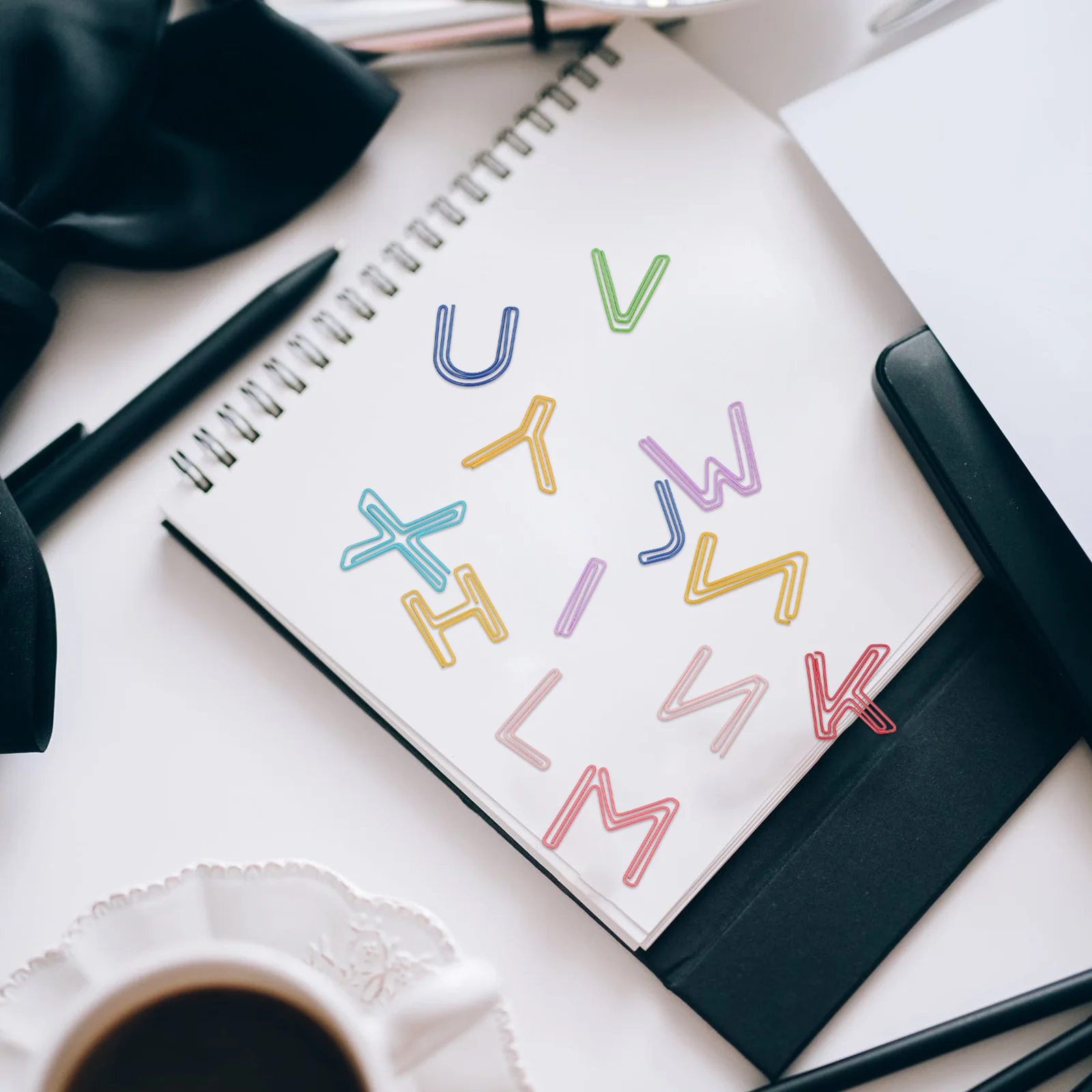 26 قطعة من مشابك الورق، مشابك معدنية سميكة، منظمات الملفات على شكل حرف محمولة للاستخدام المكتبي المدرسي، مستلزمات مكتبية #6