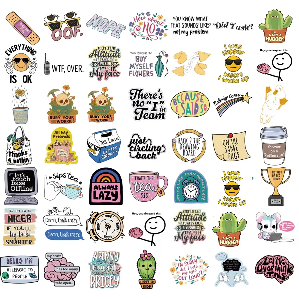 50/100PCS Creative Satirical, Humorous, Graffiti, Graffiti, Handmade Account, DIY Luggage, Skateboard, Waterproof Stickers