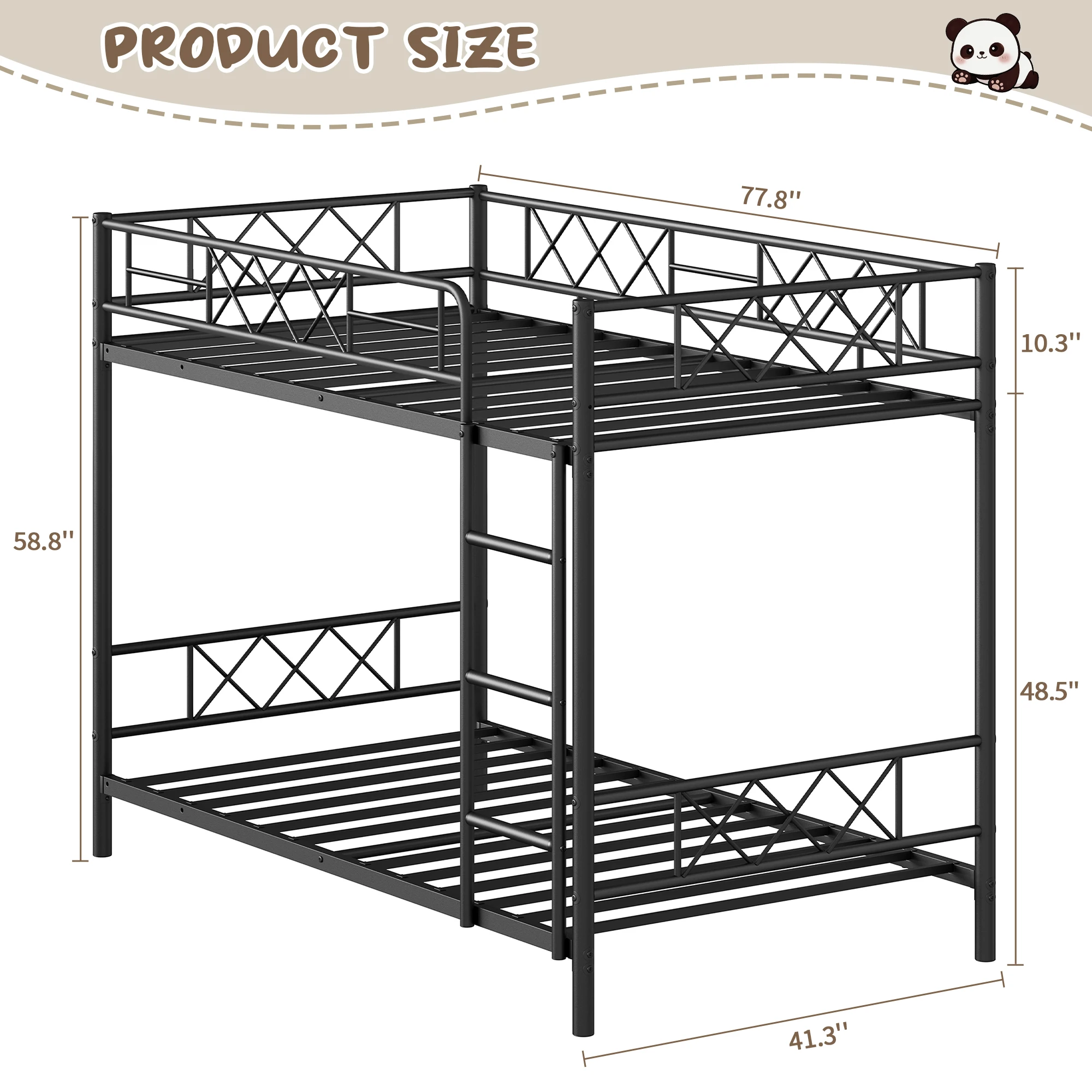 GarveeLife Twin Over Twin / Twin Over Full Bunk Bed Frame – Heavy Duty Metal Construction with Ladder or Stairs Option, High Safety Guardrails, Steel Slats, No Box Spring Needed, Space-Saving Design for Kids & Teens – White