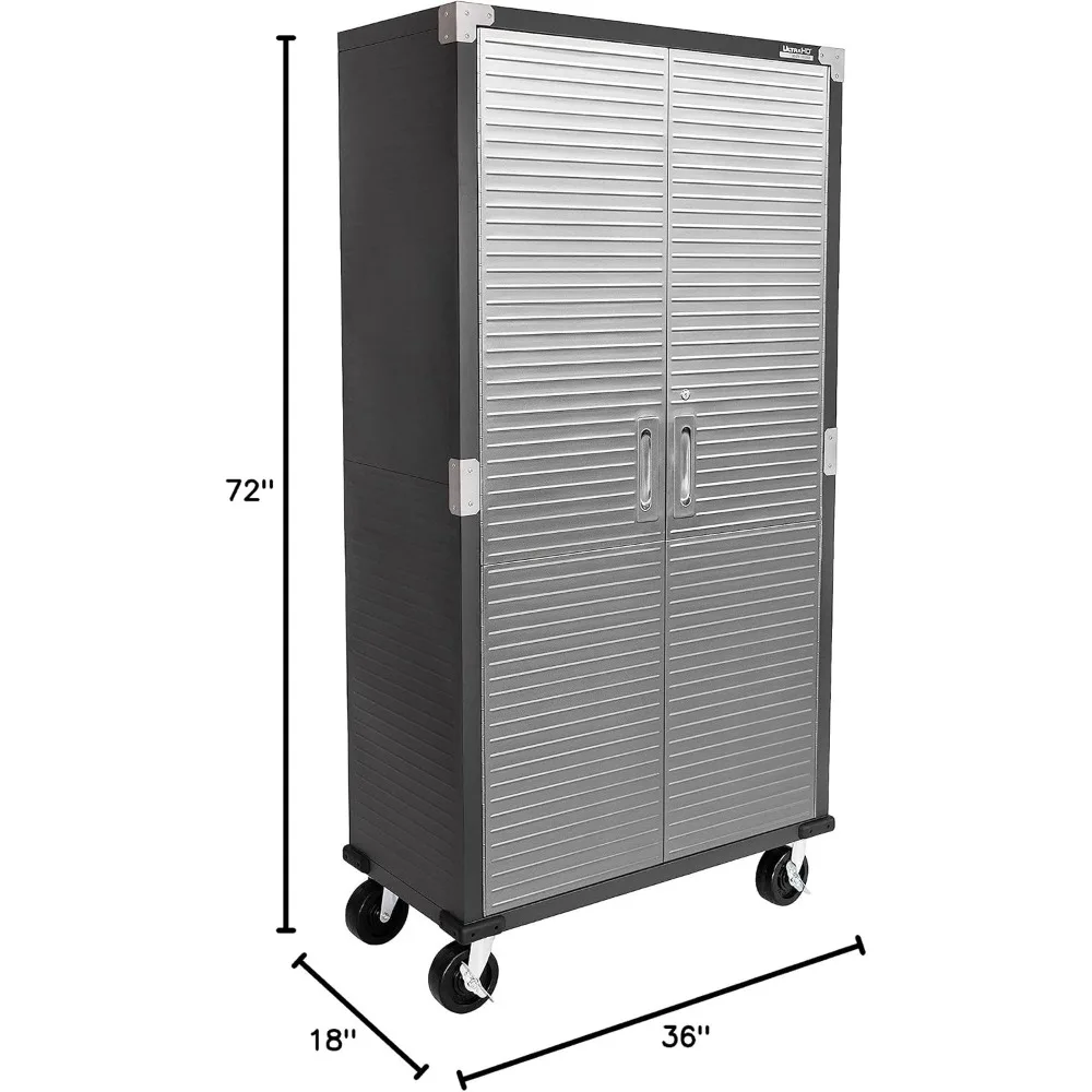 Gabinete de almacenamiento de metal con cerradura rodante de acero sólido UltraHD, organizador de taquillas con estantes ajustables para garaje, almacén