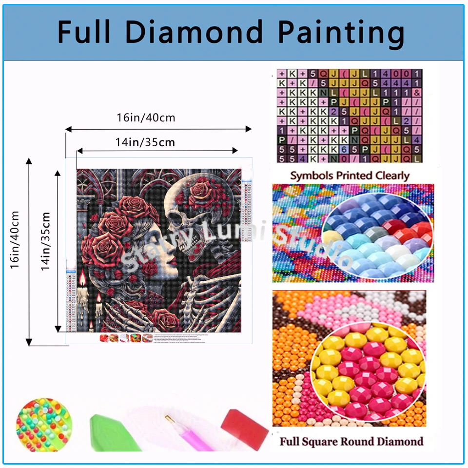 5D Diamond Painting Gothic Lad - Resin Art With Rose review and price