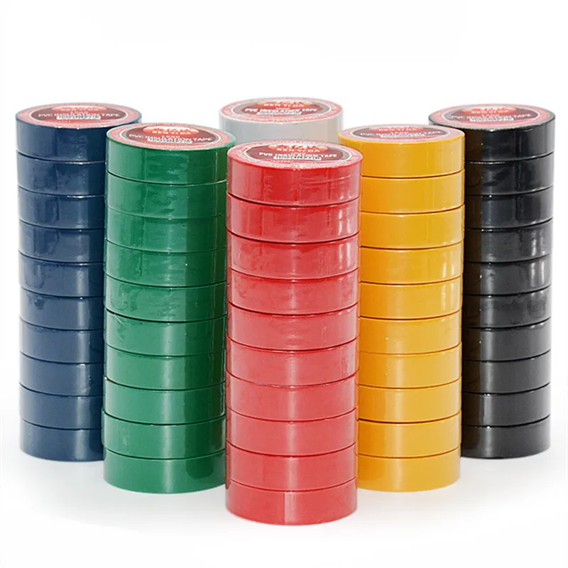 Color Electrical Tape PVC Wear-resistant Flame Retardant Lead-free Insulating Waterproof Eletrician White Black Red Blue Green