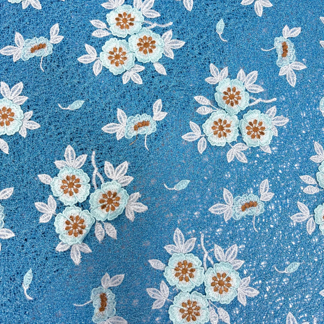 Luxury African Guipure Lace Fabric Cluster Floral Embroidery Hollow Out Nigerian Lace Material for Daily Dress Headscarf
