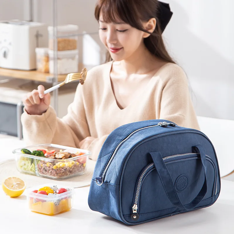 BYMONDY Nylon Large Lunch Bags for Work Picnic Durable Leakproof Insulated Lunch Box Bag Thick Aluminum Foil Thermal Lunchbox