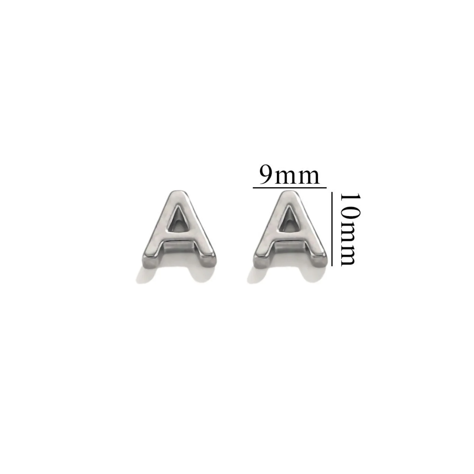 5pcs Mini Stainless Steel Charms Silver Color Capital Alphabet Letter Message 