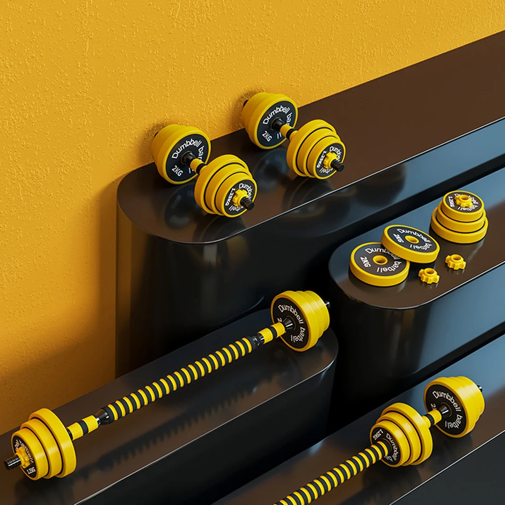 Multi-functional adjustable home dumbbell set with kettlebell handle, suitable for muscle training equipment