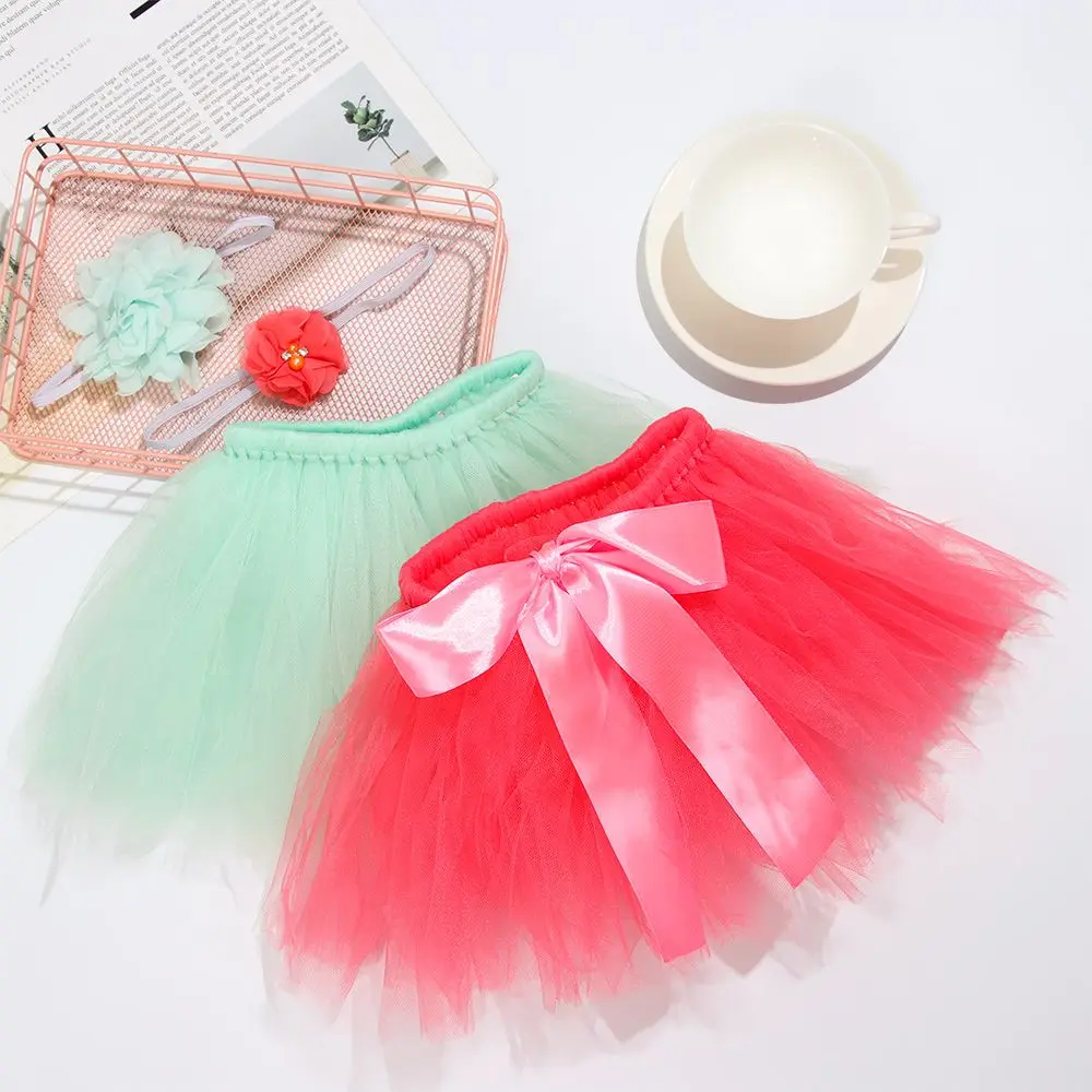 Cute Princess Newborn Outfit Infant Suit Headband Set Tutu Skirt Baby Girl Summer Dress Costume Photography Props Accessories