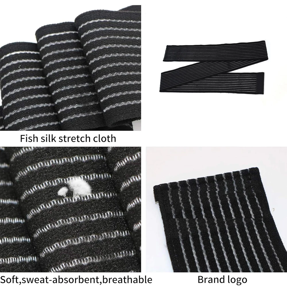 1 قطعة ضمادة ضغط الركبة المرنة التفاف ، دعامة دعم الكاحل قابل للتعديل ضغط العجل الركبة الكوع المعصم الكاحل العصابات