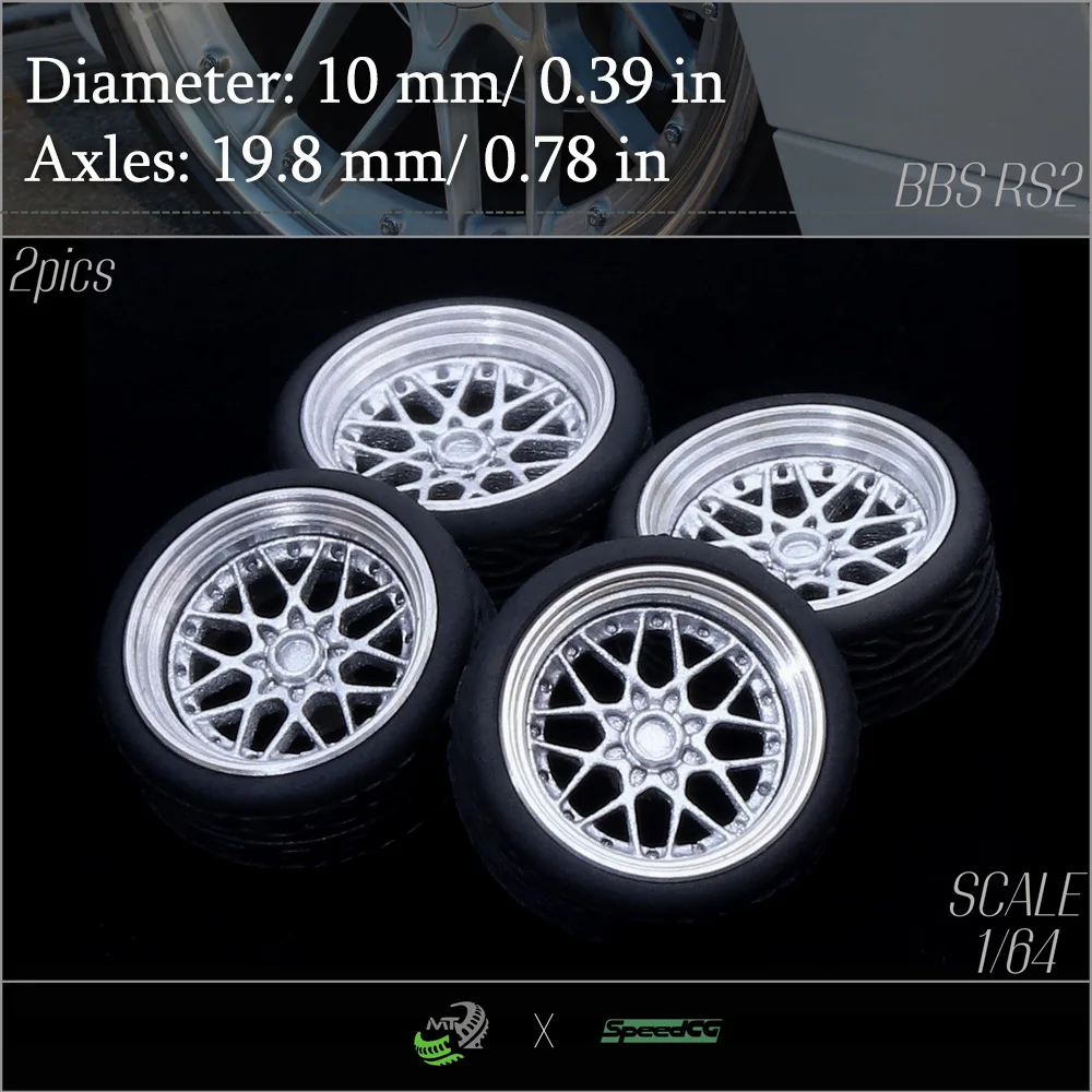 SpeedCG 1/64 Model Car Wheels BBS RS2 Refitting Parts Diameter 10 or 11 mm For Racing Vehicle Toys Luxury Parts Hotwheels Tomica