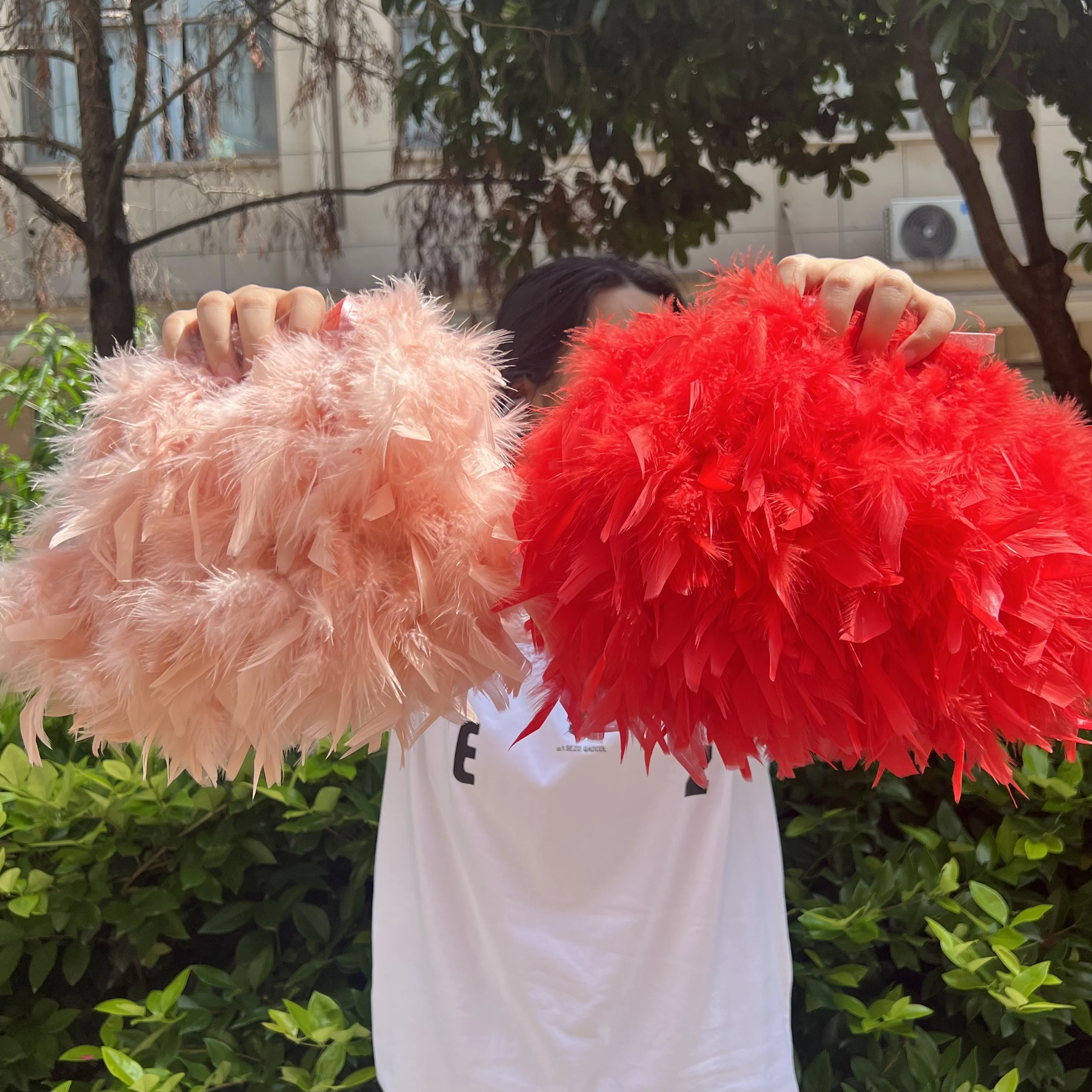 

10m Dyed Turkey Feather Trims Fringe 10-15 cm/4-6 Fluffy Marabou feather Trim Ribbon for Wedding Dress Decoration Plume