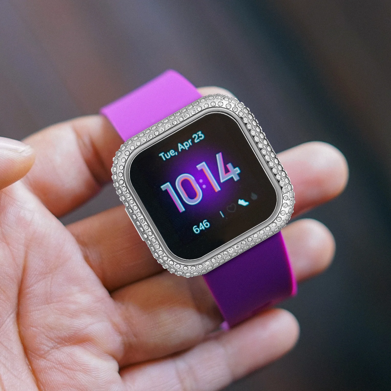 

1Pcs Sparkling Diamond Watch Cover Heavy-Duty Shield for Full-Edge Protection Anti-Scratch Smart Watch Protector