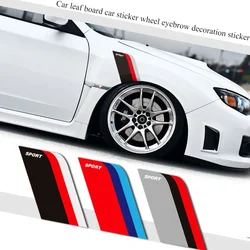 Car wheel eyebrow decoration pasted leaf board SPORT modified three color decal personality creative shading decorative car stic