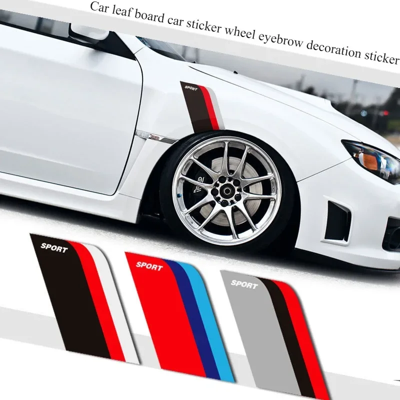 Car wheel eyebrow decoration pasted leaf board SPORT modified three color decal personality creative shading decorative car stic