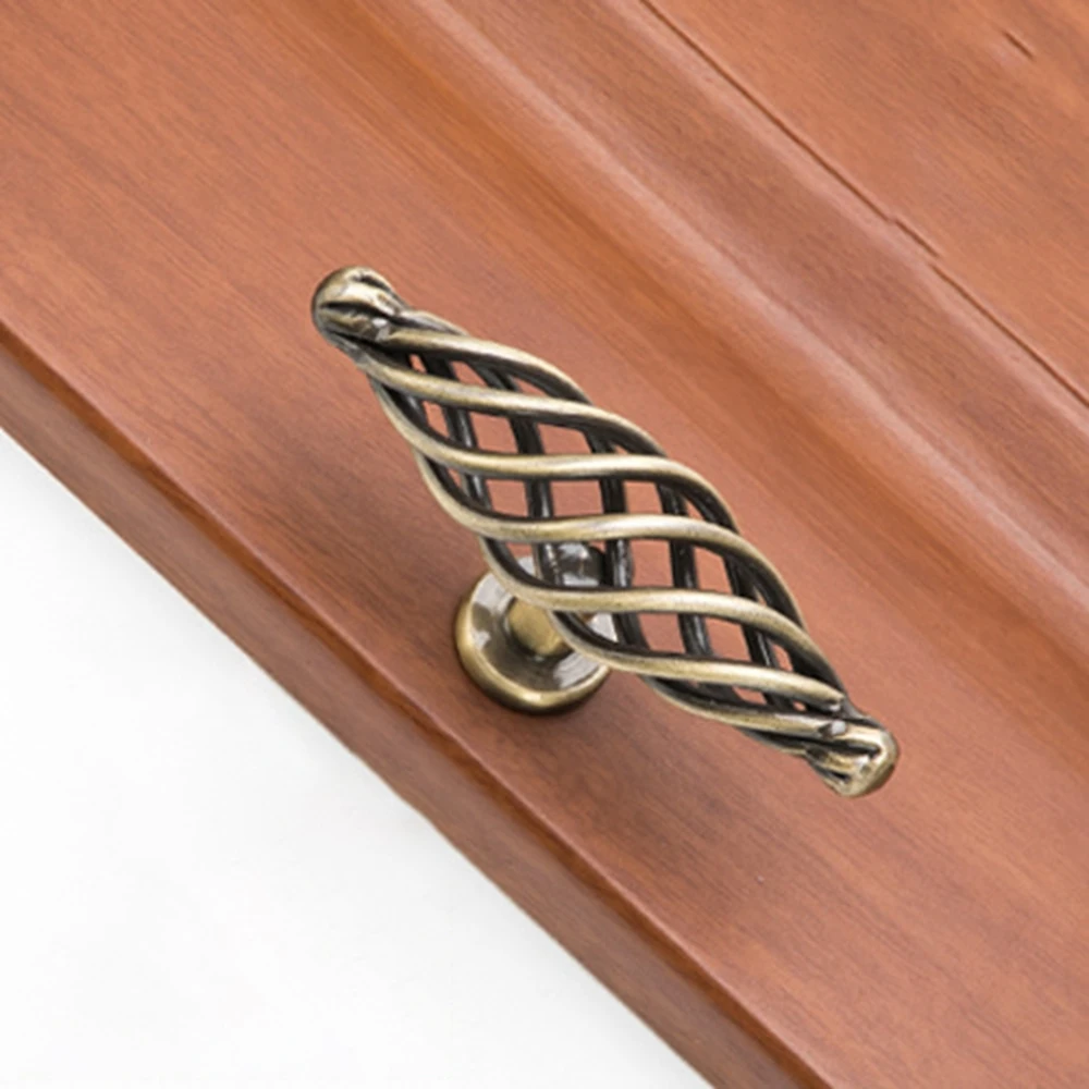 

Birdcage Antique Bronze Home Hardware With Screws Handle Pull Cupboard Drawer Knobs Cabinet Pullers Furniture Handles Door Knob