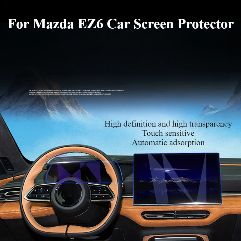 

For Mazda 6e EZ6 Car Dashboard Navigation GPS Display Tempered Glass Screen Protective Film Sticker Decorative Accessories