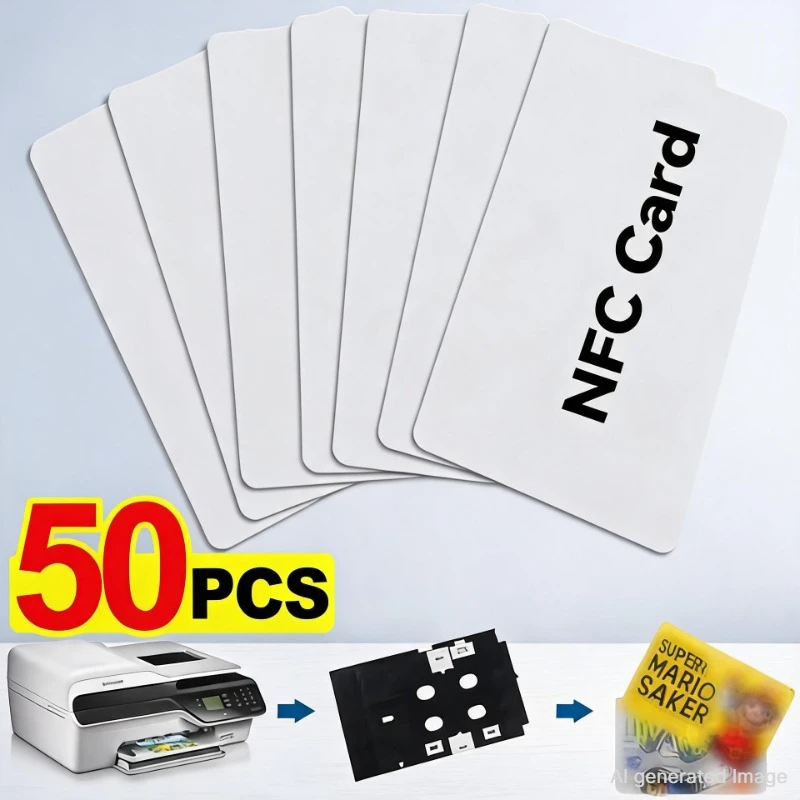 2-50Pz Ntag216 Ntag215 Ntag213 Carte NFC Vuote Tag PVC NFC215 13.56Mhz Carta RFID NFC Impermeabile per Telefono 504 Byte 2028