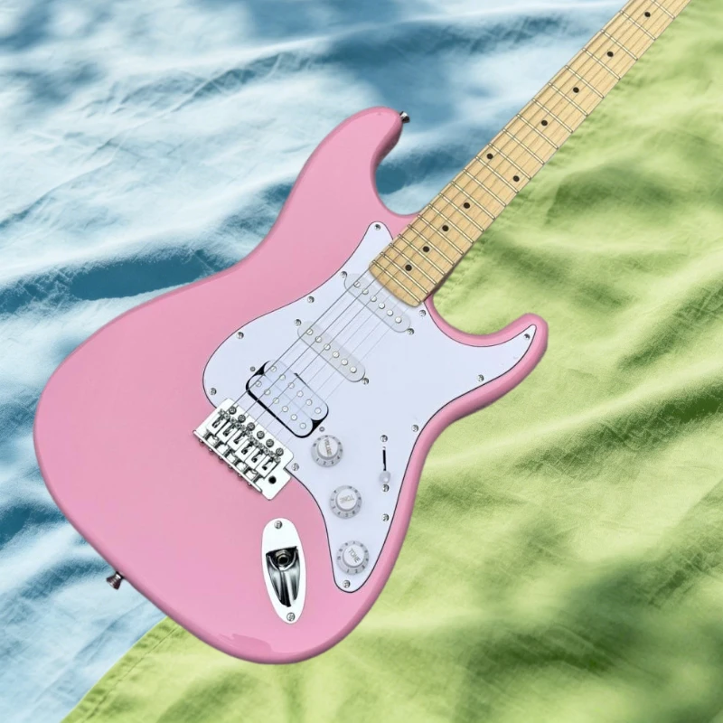 

Free Shipping Pink STSS Fortune Paulownia Wood Body Maple Neck Electric Guitar Gift Clear and Crisp Tone Rock Jazz