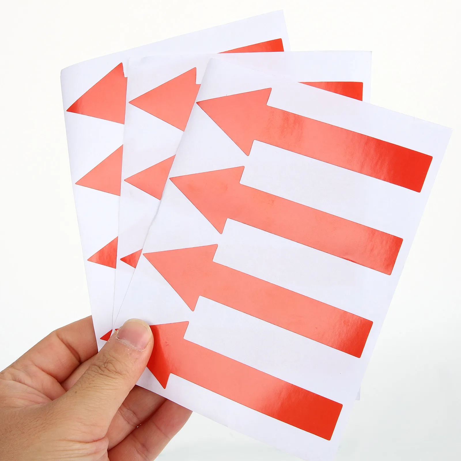 100Pcs Arrow Stickers Directional Red Adhesive Marking Labels Long-Lasting Floor Wall Indication for Warehouse Office Factory