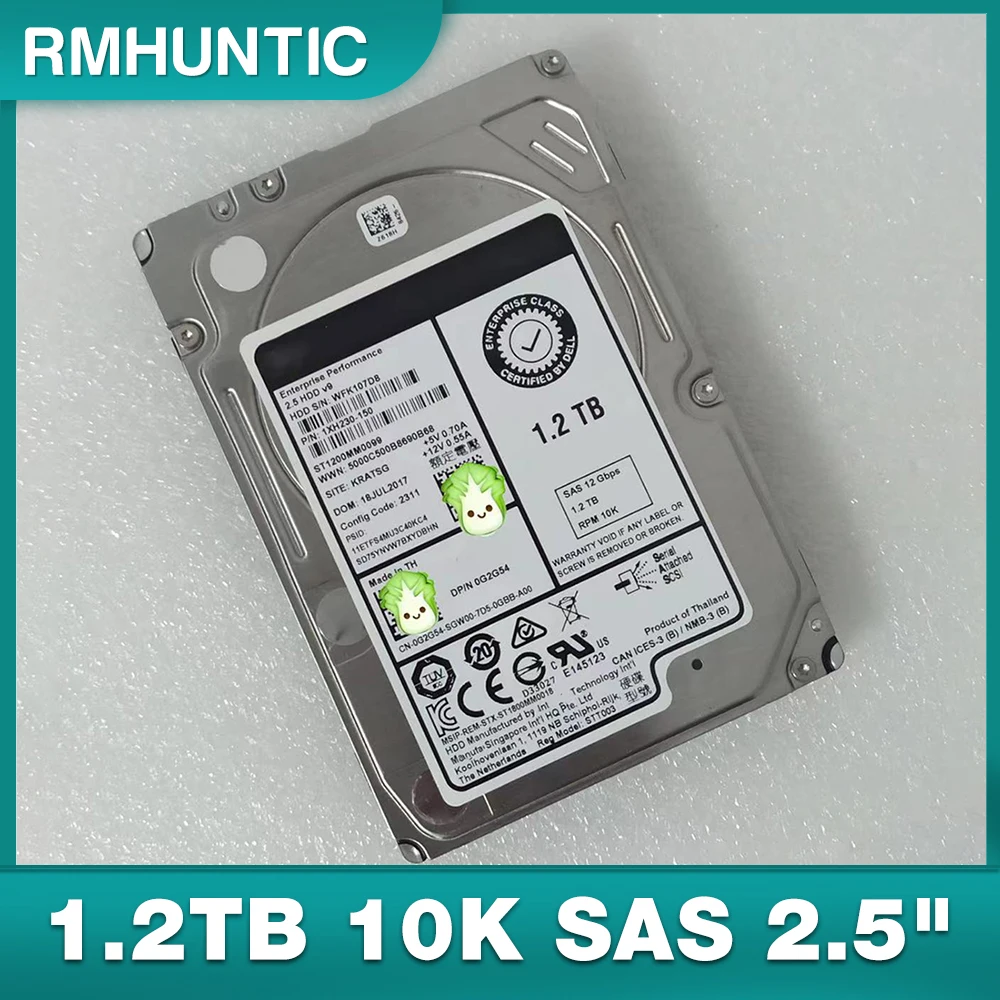 

HDD For ST1200MM0099 Server Hard Disk G2G54 R730 1.2TB 10K SAS 2.5" 12GB Hard Drive