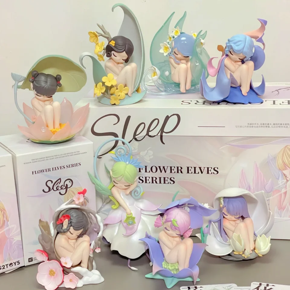 

Слепая коробка серии Sleep Flower Elf, милый мультяшный модный игровой сюрприз, виниловая глухая коробка, украшение для рабочего стола ручной работы, подарок на день рождения для девочки