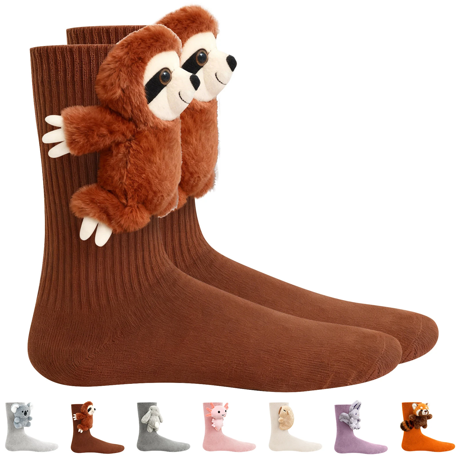 

Creative Men And Women Short Socks Floor Socks With Animal Accessories And 3d Decorations Warm Winter Socks Cartoon