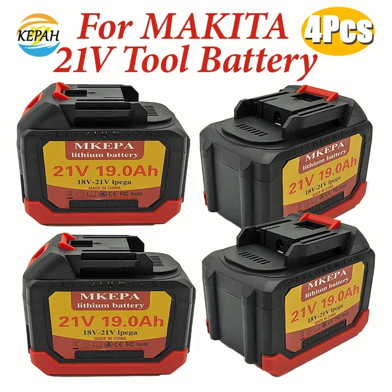 21V Rechargeable Lithium Battery For Makita Power Tools 19000mAh Lithium-ion Battery For Electric Wrenches, Screwdrivers, Drills